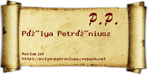 Pólya Petróniusz névjegykártya